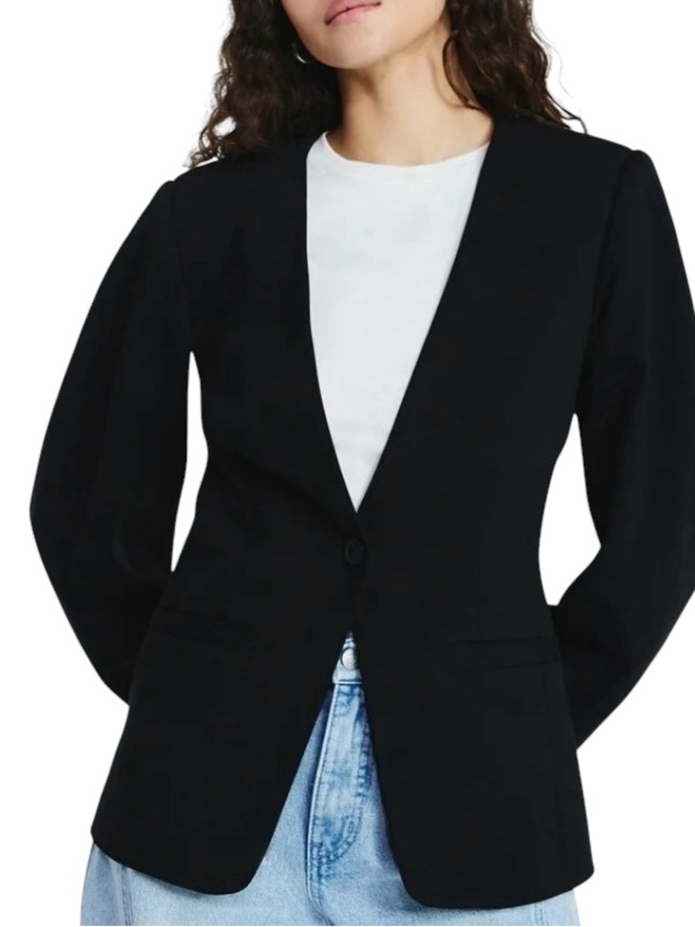 NWT Scoop Women's Barrel Sleeve Black Career Blazer Jacket Size Small (4-6)